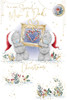 Bears Holding Frame With Heart Mum & Dad Luxury Christmas Card