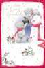 Bears Making Snowman Nan And Grandad Christmas Card