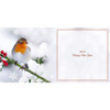 Robin On Holly Branch Photographic 3D Lenticular Merry Christmas Card with Detachable Keepsake