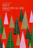 Red Background with Festive Trees Son and Daughter In Law Christmas Card