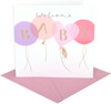 Balloons Design New Baby Girl Congratulations Card