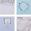 Simple Floral 4 Designs Caring Thoughts Pack of 20 Sympathy Cards