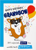 Funny Pop Up Dog & Sunglasses Design Grandson Birthday Card