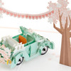 3D & Pop Up Classic Car Wedding Day Just Married Congratulations Card 