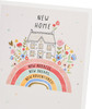 House with Flowers on Rainbow Design New Home Congratulations Card House with Flowers on Rainbow Design New Home Congratulations Card