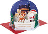 Snow Globe 3D Pop Up Santa & Rudolph Christmas Card