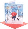 Couple Walking in the Snow with Dog One I Love Christmas Card