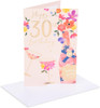 Floral Champagne Design 30th Birthday Card