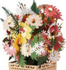 Bouquet of Flowers & Vase Wood Design 3D Pop Up Card Birthday Anniversary Get Well Soon