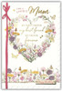 Floral Heart Wreath and Butterfly Design Lovely Mum Birthday Card