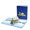 Gingerbread Houses with Snowy Scene 3D Pop Up Christmas Card