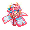 Heart Balloons Bright Red 3D Pop Up Birthday Box Card