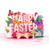 Colorful Ink Stripes Happy Easter 3D Pop Up Card - Kids Family Spring Festive