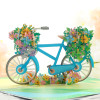 Bicycle with Flower Baskets 3D Pop Up Greeting Card
