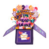 Fireworks Vivid Purple 3D Pop Up Birthday Box Card