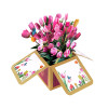 Tulip Beige Birthday 3D Pop Up Box Card