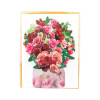 Blushing Blooms Rose Bouquet 3D Pop Up Vase Greeting Card - Birthday Anniversary Mother's Valentine's Day