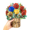 Basket of Colourful Roses Design 3D Pop Up Card
