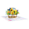 Sunflower Bloom Basket 3D Pop Up Greeting Card
