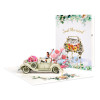 Vintage Car with Bride & Groom “Just Married” 3D Pop Up Wedding Congratulations Card