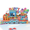 Party on Track 3D Pop Up Train Birthday Card