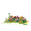 Garden of Joy Colorful Tulips 3D Pop Up Greeting Card