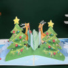 Two-Sided Reindeer Festive Scene 3D Pop Up Christmas Card