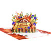 Turkey in Farm Happy Thanksgiving 3D Pop Up Greeting Card