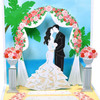 Bride and Groom Under Floral Archway 3D Pop Up Wedding Card