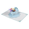 Blue Baby Boy Carriage and Fairy 3D Pop Up Baby Shower Greeting Card
