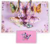 Hot Stamped Pink Butterfly 3D Pop Up Greeting Card - Birthday Mother's Valentine's Day