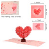 Red Bloom Heart Tree 3D Pop Up Valentine's Day Card - Wedding Anniversary