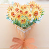 Elegant Sunflower Bouquet 3D Pop Up Greeting Card - Wedding Birthday Mother's Day Anniversary