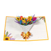 Sunflower with Golden Bow Bright Bouquet Pop Up Greeting Card