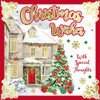 Pack of 10 Snowy House & Starry Night Christmas Boxed Cards - Holiday Greeting Cards, 2 Designs with Envelopes