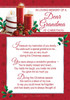 In Loving Memory of a Dear Grandma Christmas Graveside Keepsake Card - Candle & Holly Design Remembrance Card