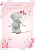 Bear Dressed As Cupid Open Valentine's Day Card