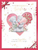 Bears With Bouquet Wonderful Wife Luxury Boxed Handmade Valentine's Day Card