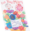 Wigwam Bouquet of Flowers Design Mam Mother's Day Card Includes Badge