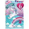 Unicorn & Rainbow 6th Birthday Card