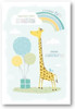 Giraffe, Rainbow & Balloons New Baby Grandson Birth Congratulations Card