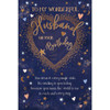 Gold Heart Design with Stars Husband Birthday Card
