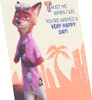 Disney Zootropolis 2 Nick Wilde in Front of Silhouetted City Background Birthday Card