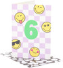 Smiley Silver Foil Design 6th Birthday Card