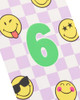 Smiley Silver Foil Design 6th Birthday Card