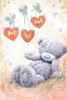 Bear And Hanging Hearts Softly Drawn Mum Mother's Day Card