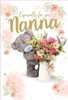 Bear And Vase Of Flowers Nanna Photo Finish Mother's Day Card