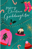 Festive Design Heartfelt Wishes Goddaughter Christmas Card