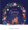 Reindeer With Wreath Lovely Nanny Christmas Card