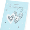 Two Hearts with Pattern Design Anniversary Card